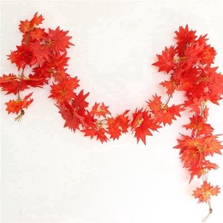 2.4M otoño arce LeavesVine/foliaje falso hoja de arce vid/flores falsas guirnalda decoración del hogar (3)
