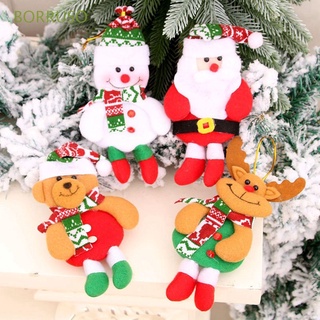 BORRUSO Party Supplies Christmas Tree Decoration Xmas Ornaments Christmas Pendant Plush Hanging Santa Claus Snowman Elk Bear Home Decor Soft Decorative Toy Doll