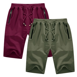 Pantalones cortos casuales cómodos De color sólido para hombre (1)
