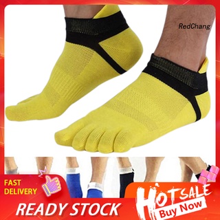 1 par de calcetines deportivos de algodón mezclados con cinco dedos del dedo del pie de los hombres/calcetines de malla Patchwork/WZ/