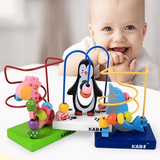 bebé rompecabezas ábaco redondo cuentas juguetes de los niños de madera de la primera infancia juguetes educativos de ábaco