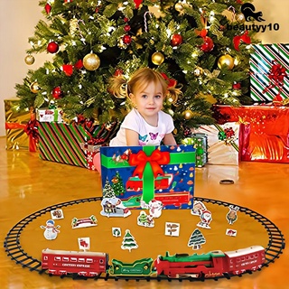 Navidad Tren Eléctrico Mini Santa Claus Riel Coche Creativo Árbol De Decoración Niño Juguete Regalo