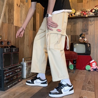 Bolsillo Con Cordón De Diseño De Carga Pantalones De Los Hombres Versión De Color Sólido Para Hombre De Moda Suelta Harajuku Hip Hop Unisex Streetwear
