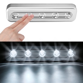 1Pcs Ligero Inalámbrico Prensa Táctil 5 LED Tira De Luz De Noche/Sin Punzón Portátil Armario Ahorro De Energía Lámparas Para El Hogar Cocina Baño