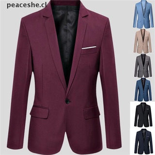 [peaceshe] abrigo formal para hombre de negocios blazer manga larga solapa slim se adapta a un traje buttom [cl]