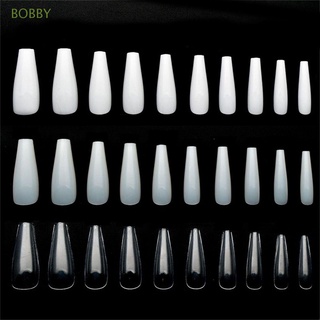 BOBBY Ballerina False Nail Tips Clear/White/Natural Beauty Tools Fake Nails DIY Manicure UV Gel Full Cover Acrylic Coffin Shape