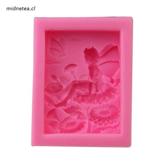 mediados 3d lotus fairy molde de silicona diy jabón arcilla vela hacer pastel fondant molde para hornear herramienta de decoración