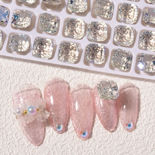 Cabeza 10 piezas de diamantes de imitación de uñas DIY manicura adornos de arte de uñas decoraciones en relieve diamantes de loto sinfonía 3D brillante uñas cristal joyería (6)