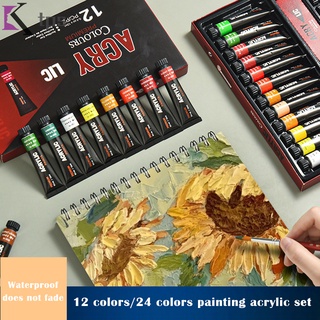acrílico premium artist paint 12ml tubos set de 12/24 pintura acrílica set