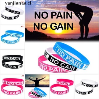 【yanjianaa】 1PC “No Pain No Gain”Elastic Inspirational Motivational Silicone Rubber Bracelet CL (6)