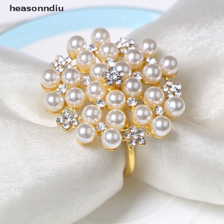 heasonndiu - anillo de servilleta de perlas blancas, con cuentas, anillo de servilleta de sake, cl