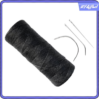 1pc Strong Hair Track Weft Weave Sew Thread & Needle \\\"J+I+C\\\" Clip-in Black