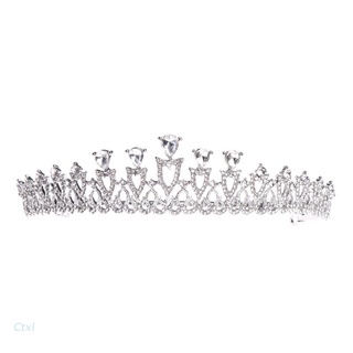 ctxl novia corona boda joyería tiara decoración accesorios para el cabello diamantes de imitación aleación