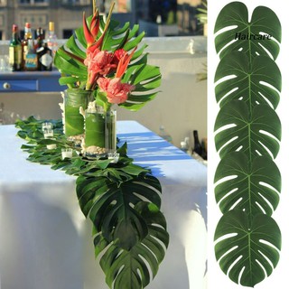 hr 12 pzs hojas artificiales de monstera tropicales para fiestas/hotel/boda/mesa/decoración