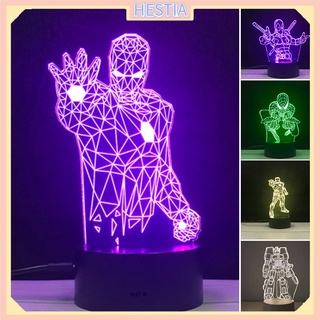 3d LED luz de noche lámpara Marvel 16 Color 3D luz de noche Control remoto lámparas de mesa juguetes para niños decoración del hogar