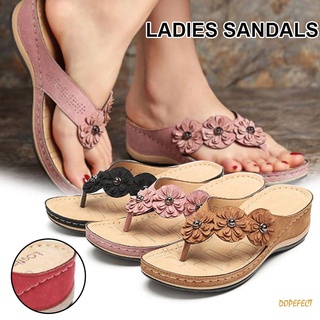 Flor Clip Toe sandalias de playa con suela de goma de las mujeres chanclas al aire libre zapatillas