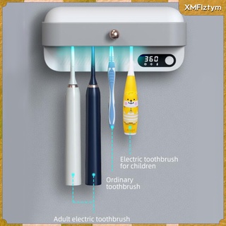 elegante cepillo de dientes de luz uv desinfectante titular 4 ranuras para hombres mujeres familia