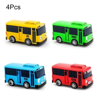 4pcs/Set Of Car Toy Mini Bus Pull Back School Bus Tayo Friend Mini Special Christmas Chidren Gift