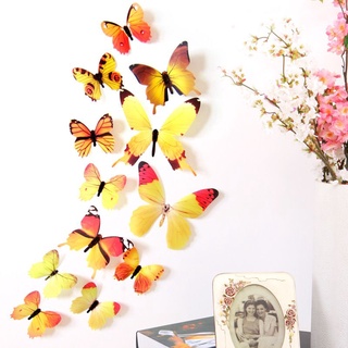 12 Pegatinas De Pared De Mariposa 3D DIY Decoración De Habitación Dormitorio (5)