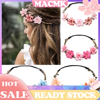 macmk diadema de flores artificiales de moda guirnalda corona de boda fiesta nupcial tocado