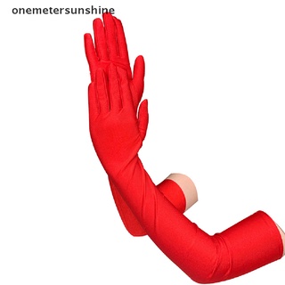 (hotsale) 1 par de guantes largos de dedo largo de satén para muñeca de codo opera disfraz {bigsale}