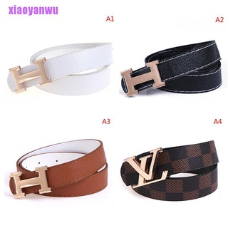 [xiaoyanwu]H Brand Designer Belts kids Casual Leather H Buckle Strap for Jeans Blue