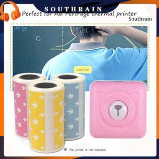 Southrain 1 rollo de papel térmico de hoja de arce patrón de alta claridad etiquetas portátiles de papel adhesivo para impresora (1)