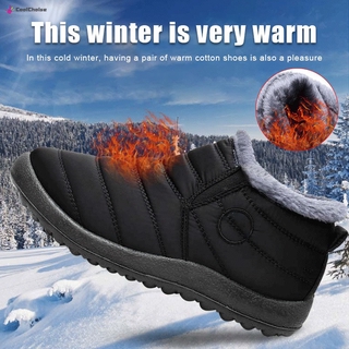 Botas De Nieve Cálidas De Invierno Caliente Tobillo De Piel Forro Impermeable Engrosamiento Zapatos Para Mujeres Y Hombres