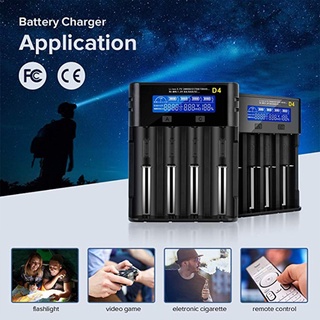 Cargador Universal De batería 4 bahía Para baterías recargables Para 10400/14500/14650 (6)