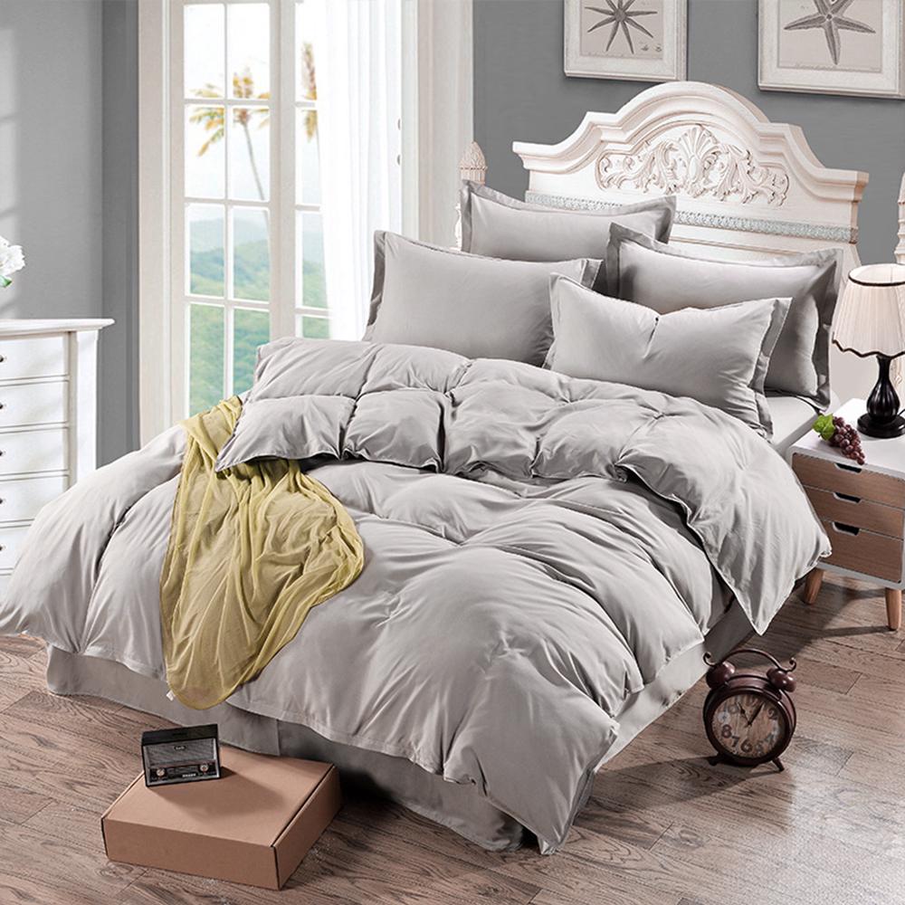 Funda de edredón de algodón teñido liso de 4 colores para edredón de cama doble funda de edredón (2)