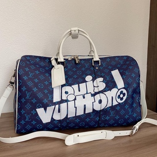 Bolsa de viaje Louis Vuitton keepall, bolsa de aeropuerto, bolsa de mano con material original de fábrica, productos de alta gama, con recibo, número de artículo del mostrador M45874 especificaciones: 50.30