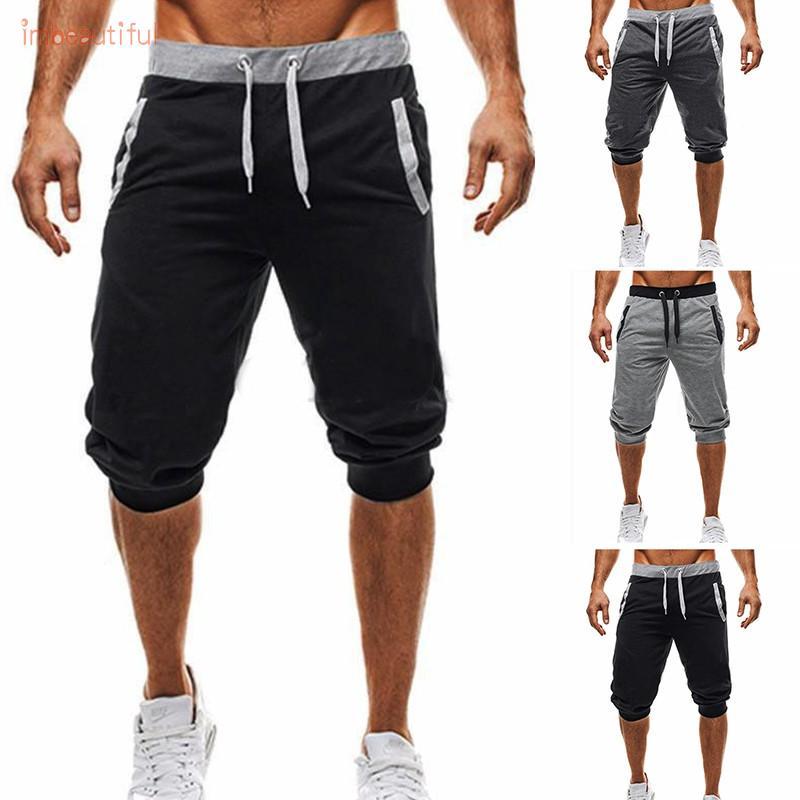 Pantalones cortos deportivos Jogger casuales para hombre 3/4/gimnasio/pantalones harén