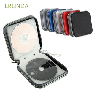 ERLINDA Durable Storage with Zipper CD Case Disc Wallet Carry Pouch Album Box 40pcs Capacity Holder DVD Bag Organizer/Multicolor