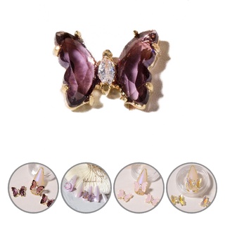 broadfashion colorido clavo mariposa adorno brillante colgante joyería manicura diseño accesorios de moda para mujer