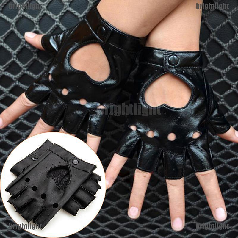 『bl』 guantes de cuero Punk sin dedos/mochila para mujer/guantes de motocicleta calientes (3)