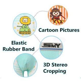 4 piezas en 1 smy niños niño boxeador elasticidad transpirable niño bragas de dibujos animados de algodón sólido ropa interior suave (7)