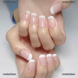 rocl francés natural rosa claro uñas falsas manicura herramienta puntas de uñas postizas con pegamento 210907