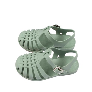 ❀Np❉Sandalias planas para niños, verano de Color sólido hueco zapatos para caminar calzado para niñas niños (3)