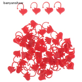 banyanshaw - 50 marcadores de punto en forma de corazón para tejer, ganchillo, bloqueo, soporte para tejer cl