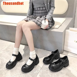 [Thousandhot] Zapatos Lolita estilo Mary Jane zapatos de las mujeres Vintage niñas tacón alto zapatos de plataforma estudiante universitario