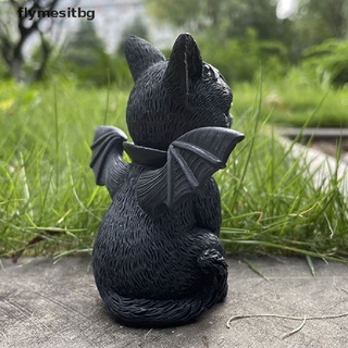 flybg gato mágico resina artesanía animal decoración pug perro monstruo regalo de halloween jardín.