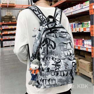 Kbk mochila de las mujeres Harajuku gran capacidad temprana escuela secundaria y estudiante de la universidad bolsa de moda fresco Casual todo-partido mochila deportiva hombres