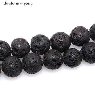 [duq] piedra de lava volcánica negra natural, espaciador suelto, para hacer joyas, bricolaje, 4 mm