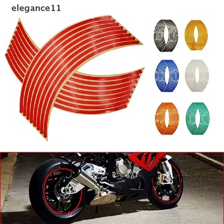 [elegance11] 16pcs 17"18" tiras de motocicleta coche rueda pegatinas de llanta reflectante cinta [elegance11]