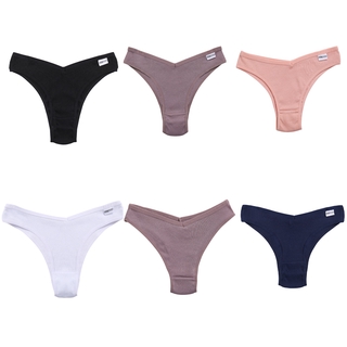 3 unids/set de algodón brasileño bragas mujeres Sexy V cintura G-String ropa interior femenina T-back calzoncillos M-XL señora Bikini Panty (9)