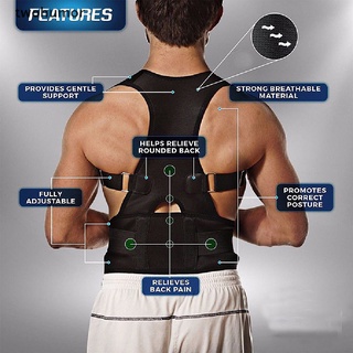 [twohumor] Posture Corrector Support Magnetic Back Shoulder Brace Belt For Men Women .