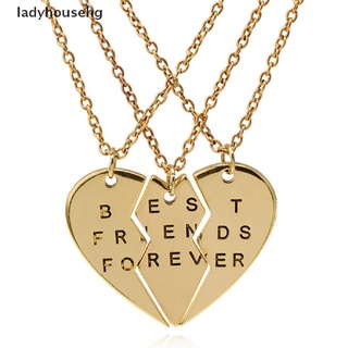 Ladyhousehg Moda 3 Piezas Corazón Roto Colgante Collar Chic Best Friends Forever Venta Caliente