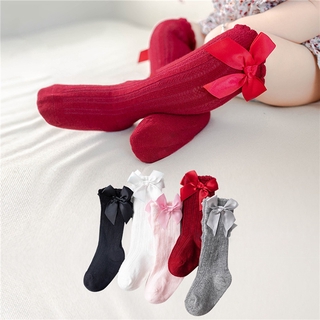 calcetines largos de algodón para niños a rayas