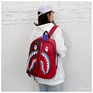 JCFS🔥Productos al contado🔥Mochila BAPE Shark AAPE Trend personalizada Graffiti bolsa deportiva