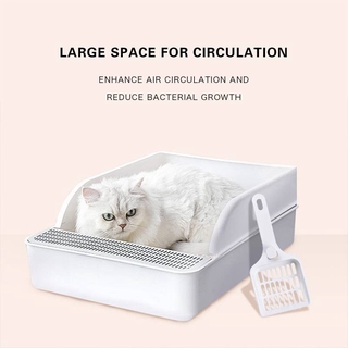 Pet inodoro Bedpan Anti Splash gatos caja de arena gato perros bandeja con cuchara gatito perro limpio inodoro casa caja de arena accesorios